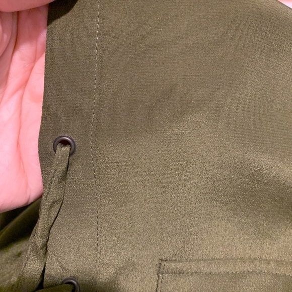 Madewell Lace Up silk Blouse Olive Small - Picture 7 of 8